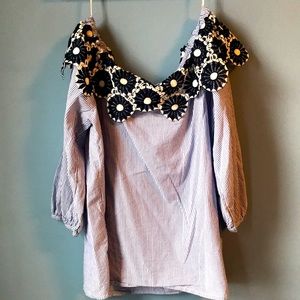 Off the shoulder Loft shirt, size small.